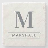 Classic Slate Personalized Family Monogram Initiaa Stenen Onderzetter (Voorkant)
