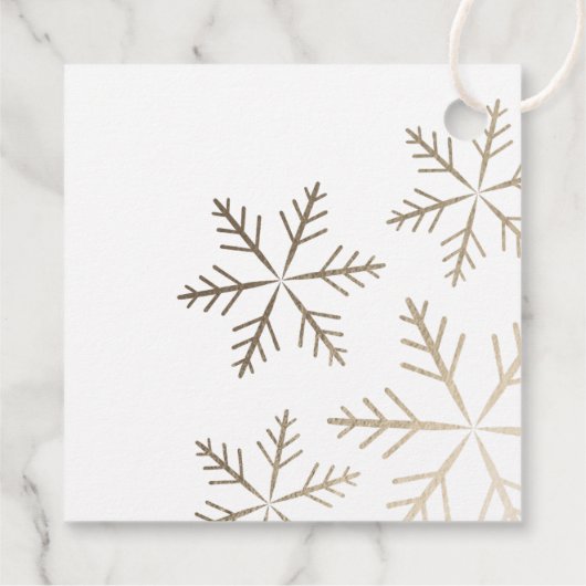 Classic Snowflake Faux Folie Holiday Cadeau Bedankjes Labels (Achterkant)