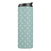 Classic Soft Sage Green White Dots Minimalist Geom Thermosbeker (Gedraaid links)