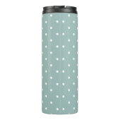 Classic Soft Sage Green White Dots Minimalist Geom Thermosbeker (Achterkant)
