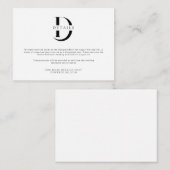 Classic Sophisticated Monogram Wedding Details Informatiekaartje (Voorkant / Achterkant)