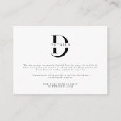 Classic Sophisticated Monogram Wedding Details Informatiekaartje (Voorkant)
