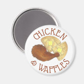 Classic Soul Food Fried Chicken and Waffles Diner Magneet (Voorkant / Achterkant)