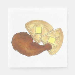 Classic Soul Food Fried Chicken and Waffles Diner Servet