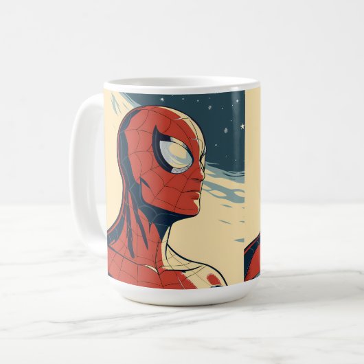 Classic Spider-Man with Dynamic Cosmic Background Koffiemok (Voorkant links)