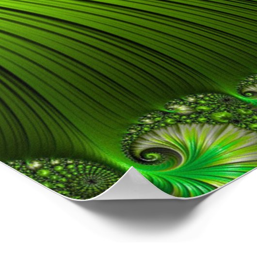 Classic Spring Green Spiral Fractal Abstract Poster (Hoek)