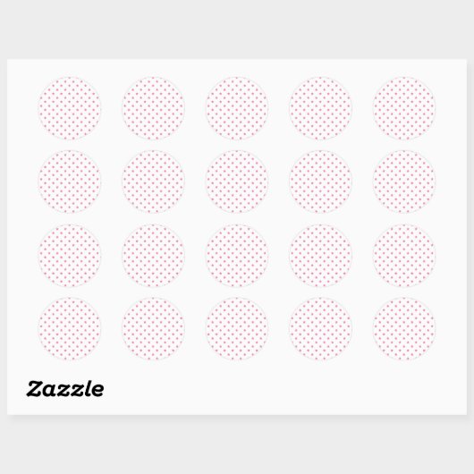 Classic Stars Fuchsia Pink - White Ronde Sticker (Vel)