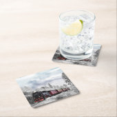 Classic  Steam Engine Train 997243-1 Vierkante Kartonnen Onderzetter (Insitu)