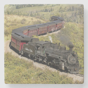 Classic Steam Engine Train, C & TS-489 Stenen Onderzetter