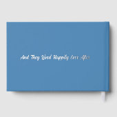 Classic Steel Blue Floral Sketch Foil Guestbook (Verso)