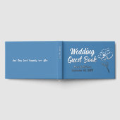 Classic Steel Blue Floral Sketch Foil Guestbook (Complet)