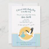 Classic Stork Baby boy Shower Invitation (Devant)