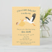 Classic Stork Baby girl Shower Invitation (Debout devant)