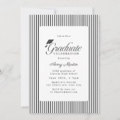 Classic Striped Elegance Script Photo Graduation Kaart (Voorkant)