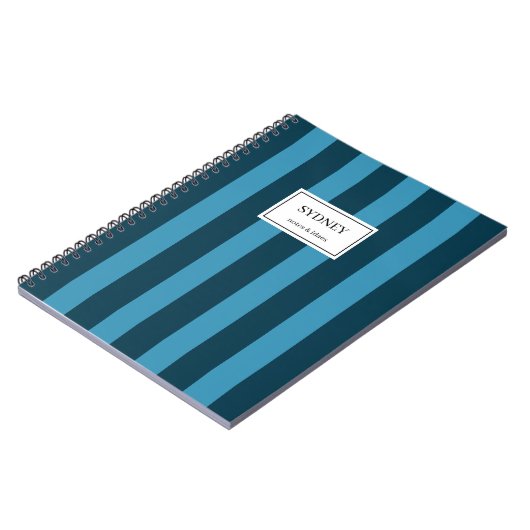 Classic Striped Notebook Custom Name Journal (Côté gauche)