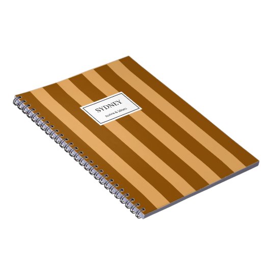 Classic Striped Notebook Custom Name Journal (Côté Droit)