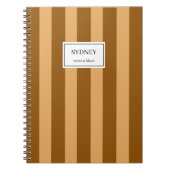 Classic Striped Notebook Custom Name Journal (Devant)