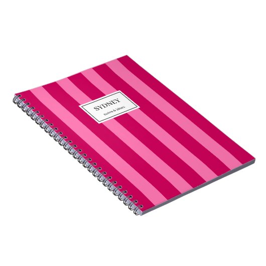 Classic Striped Notebook Custom Name Journal (Côté Droit)