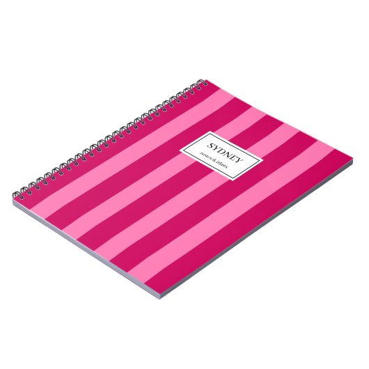 Classic Striped Notebook Custom Name Journal (Côté gauche)