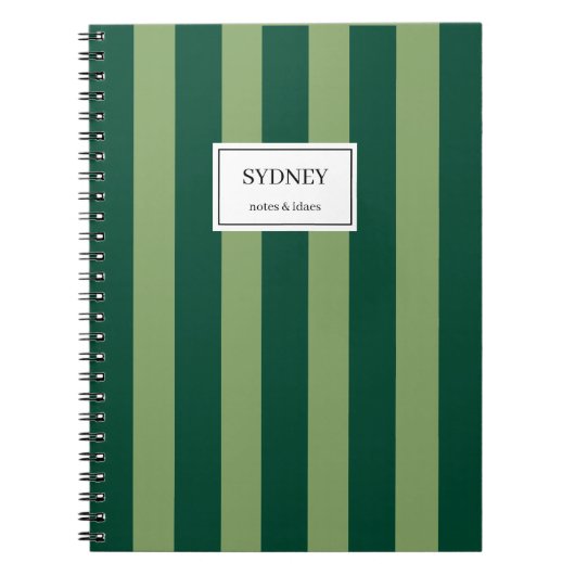 Classic Striped Notebook Custom Name Journal Notitieboek (Voorkant)