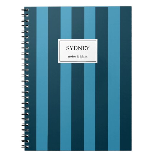 Classic Striped Notebook Custom Name Journal Notitieboek (Voorkant)