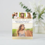 Classic Stripes Afstuderen Briefkaart (Staand voorkant)