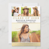 Classic Stripes Graduation Faire-part Invitation (Devant)