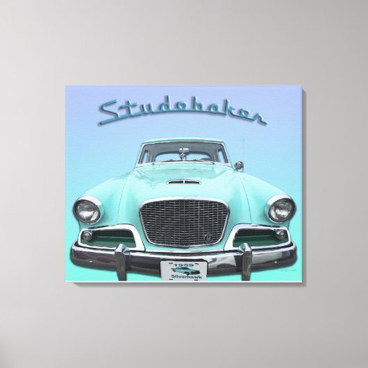 Classic Studebaker Silver Hawk 1959 Auto Canvas Afdruk (Voorkant)