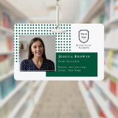 Classic Student ID Donkergroene School Logo Foto Badge