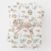 Classic Style Bunny Baby shower Gift Wrap Inpakpapier Vel (In situ)