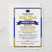 Classic Style School Kleuren Class Reunion Invitat Kaart (Voorkant)