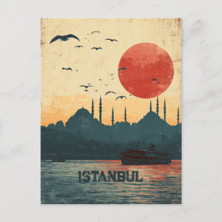 Classic Sunset View Istanbul Turkiye Travel Briefkaart