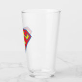 Classic Supergirl Logo met blauwe omtrek Glas (Links)
