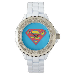 Classic Supergirl Logo met blauwe omtrek Horloge