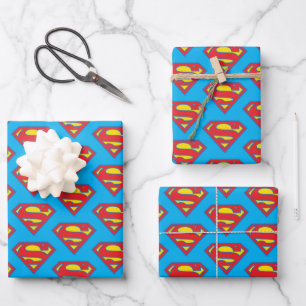 Classic Supergirl Logo met blauwe omtrek Inpakpapier Vel