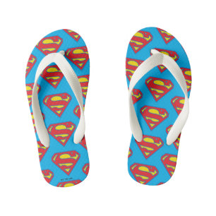 Classic Supergirl Logo met blauwe omtrek Kinder Teenslippers