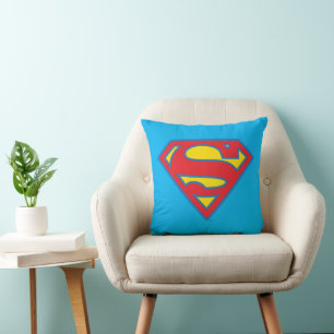 Classic Supergirl Logo met blauwe omtrek Kussen