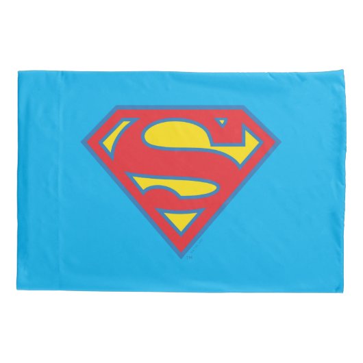 Classic Supergirl Logo met blauwe omtrek Kussensloop (Achterkant)