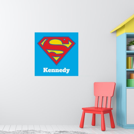 Classic Supergirl Logo met blauwe omtrek Poster (Kinderkamer 1)