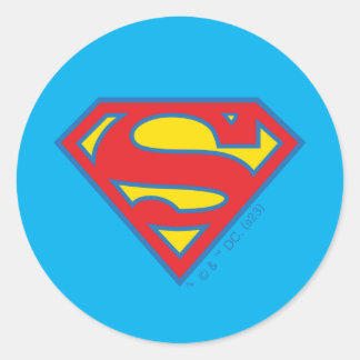 Classic Supergirl Logo met blauwe omtrek Ronde Sticker