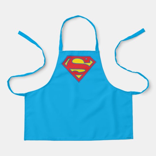 Classic Supergirl Logo met blauwe omtrek Schort (Voorkant)