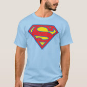 Classic Supergirl Logo met blauwe omtrek T-shirt (Voorkant)