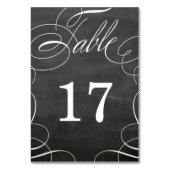 Classic Swash Chalkboard Wedding Table Number Kaar Kaart (Voorkant)