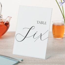 Classic Table Number Six  Reclamebord Met Voetstuk