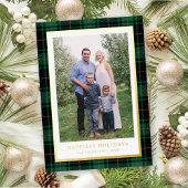 Classic Tartan Gold Foil Frame Carte photo de vaca