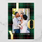 Classic Tartan JOY Vacances Carte photo FOIL (Recto)