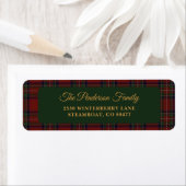 Classic Tartan Plaid Christmas Address Label (Insitu)