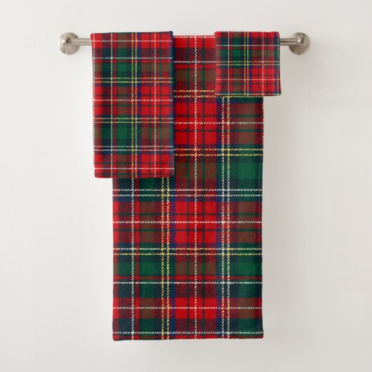 Classic Tartan Plaid Christmas Bad Handdoek (Insitu)