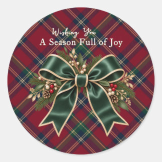 Classic Tartan Plaid Christmas Holiday Sticker