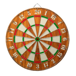 Classic Teak Veneer Print voor een spel van kunst Dartbord